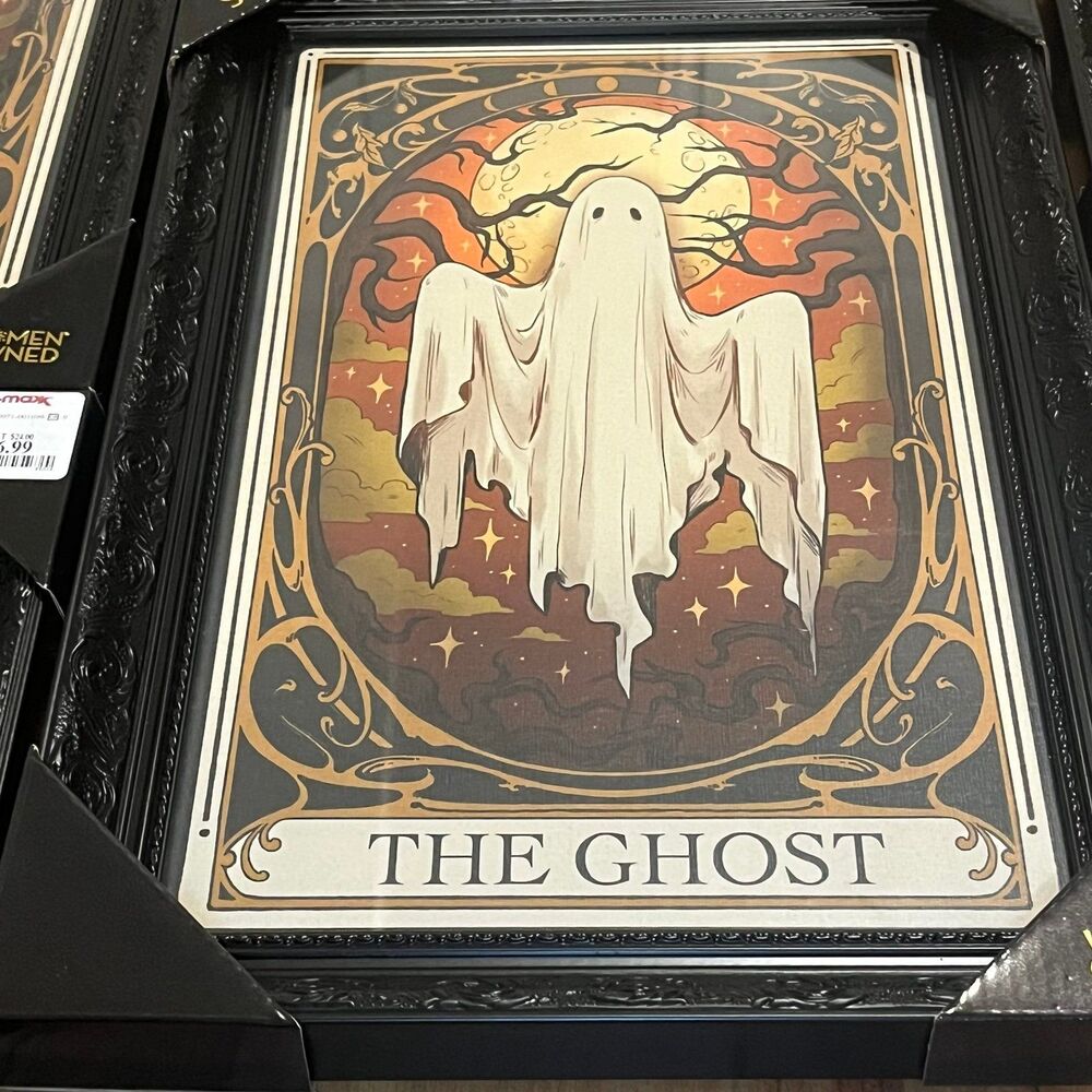 Sapna Shah Halloween Tarot Card ‘The Ghost’ Black Framed Wall Art Decor